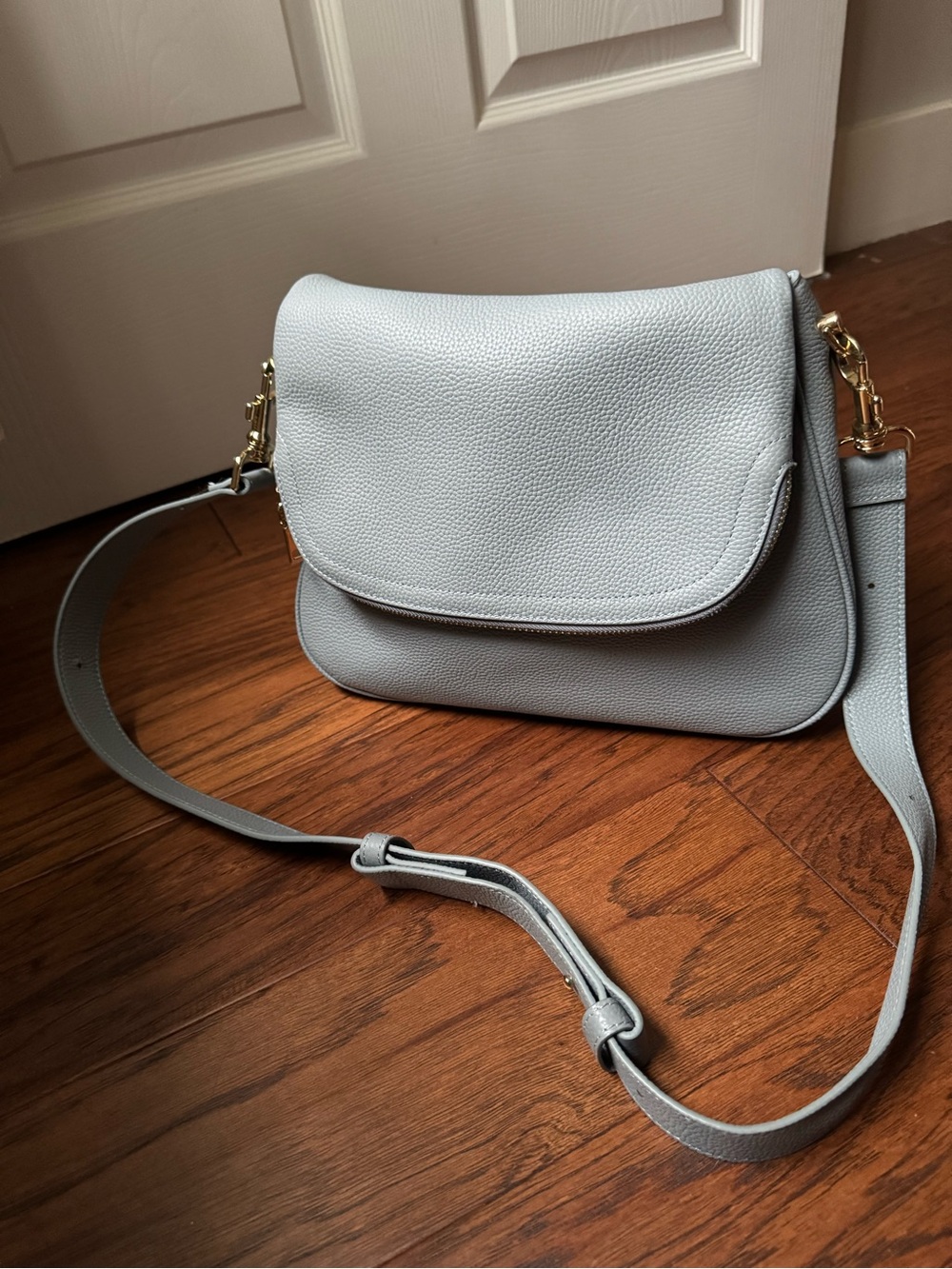 Tote Le Monde Venice Bag Blue Pebbled Leather Crossbody Shoulder Bag